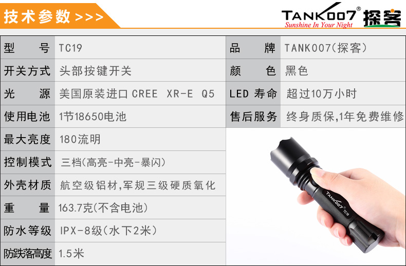 選購(gòu)強(qiáng)光手電筒什么品牌好？探客TANK007手電筒生產(chǎn)廠家